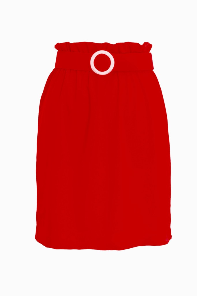 חצאית בגד ים כיווץ אדום
